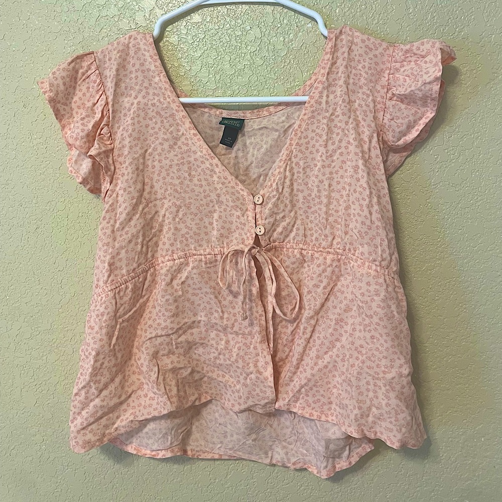 Tie front floral blouse